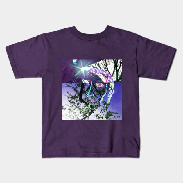 trees and water-face Kids T-Shirt by mrseihyun